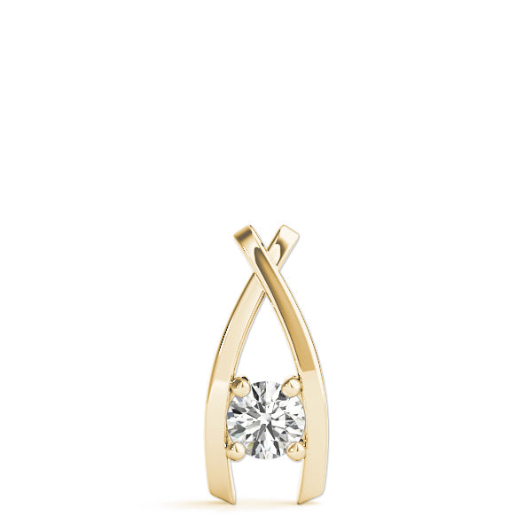 14K Yellow Gold 1/3 ct tw Solitaire Diamond Pendant
