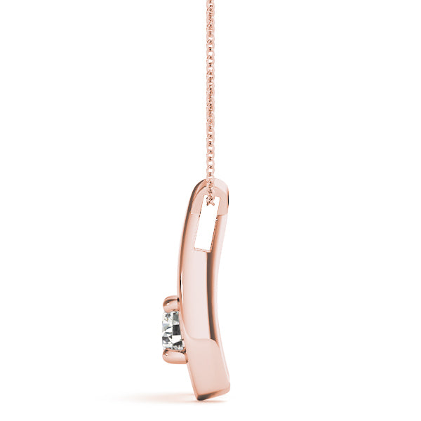 18K Rose Gold 1/3 ct tw Solitaire Diamond Pendant