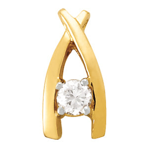 18K White Gold 1/3 ct tw Solitaire Diamond Pendant