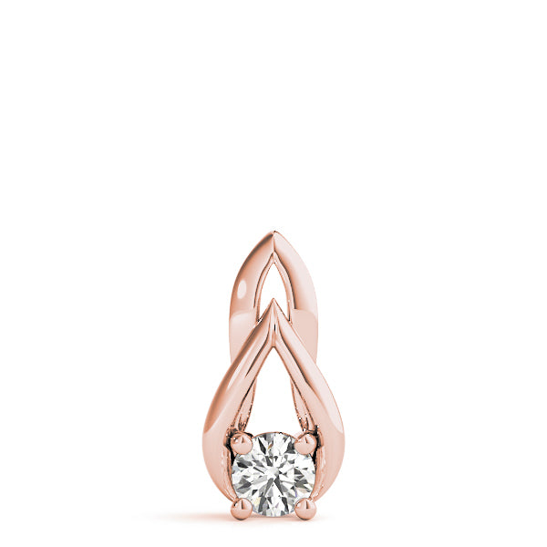 14K Rose Gold 1/3 ct tw Solitaire Diamond Pendant