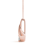 14K Rose Gold 1/3 ct tw Solitaire Diamond Pendant