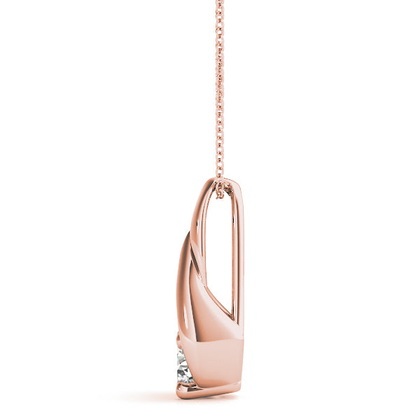 14K Rose Gold 1/3 ct tw Solitaire Diamond Pendant