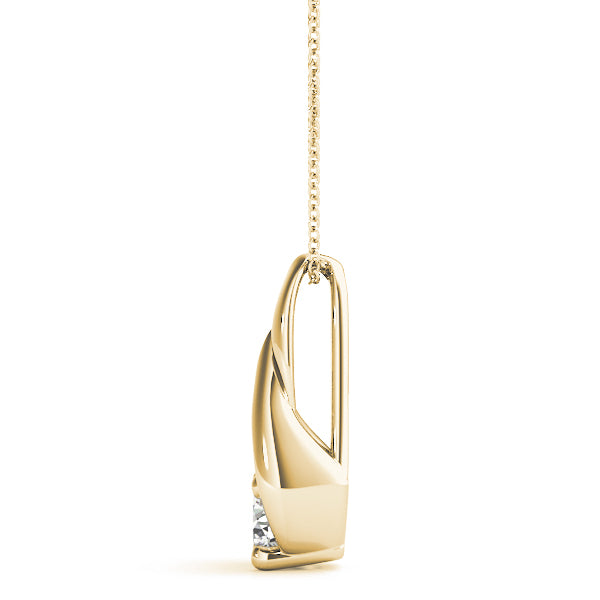 18K Yellow Gold 1/3 ct tw Solitaire Diamond Pendant