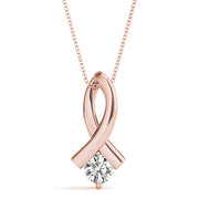 14K Rose Gold 1/3 ct tw Solitaire Diamond Pendant