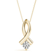 14K Yellow Gold 0.35ct Round Diamond Pendant