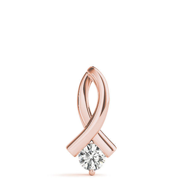 18K Rose Gold 1/3 ct tw Solitaire Diamond Pendant
