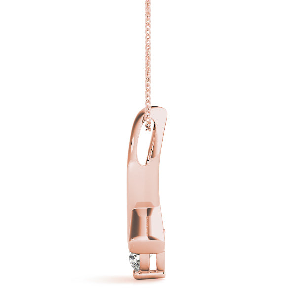 14K Rose Gold 1/3 ct tw Solitaire Diamond Pendant