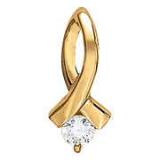 14K White Gold 1/3 ct tw Solitaire Diamond Pendant
