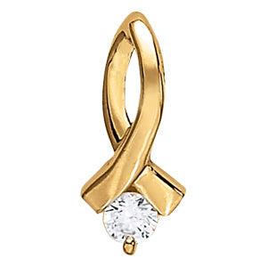 14K White Gold 1/3 ct tw Solitaire Diamond Pendant