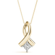 14K Yellow Gold 1/3 ct tw Solitaire Diamond Pendant
