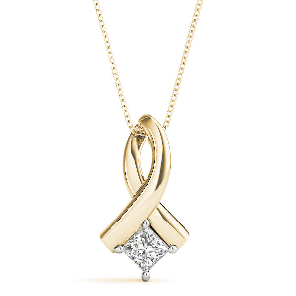 14K Yellow Gold 1/3 ct tw Solitaire Diamond Pendant