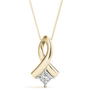 18K Yellow Gold 1/3 ct tw Solitaire Diamond Pendant