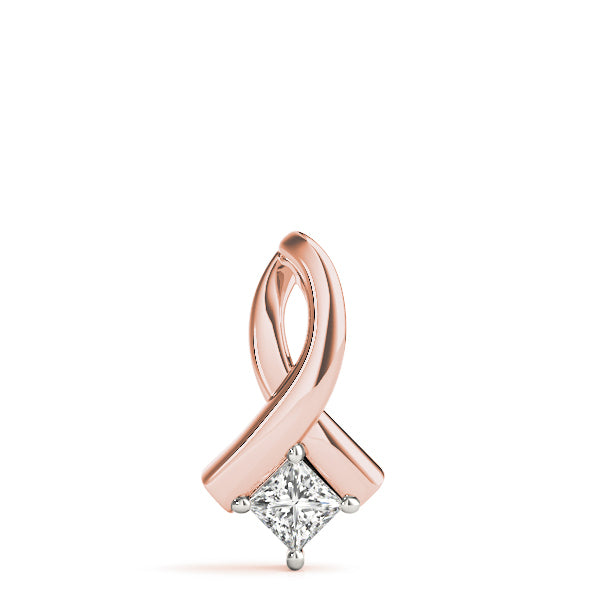 14K Rose Gold 1/3 ct tw Solitaire Diamond Pendant