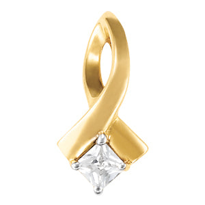 Platinum 1/3 ct tw Solitaire Diamond Pendant