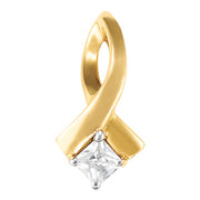 0.32CT Square Diamond Solitaire Pendant