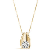 14K Yellow Gold 1/3 ct tw Solitaire Diamond Pendant