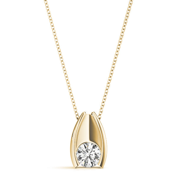 14K Yellow Gold 1/3 ct tw Solitaire Diamond Pendant