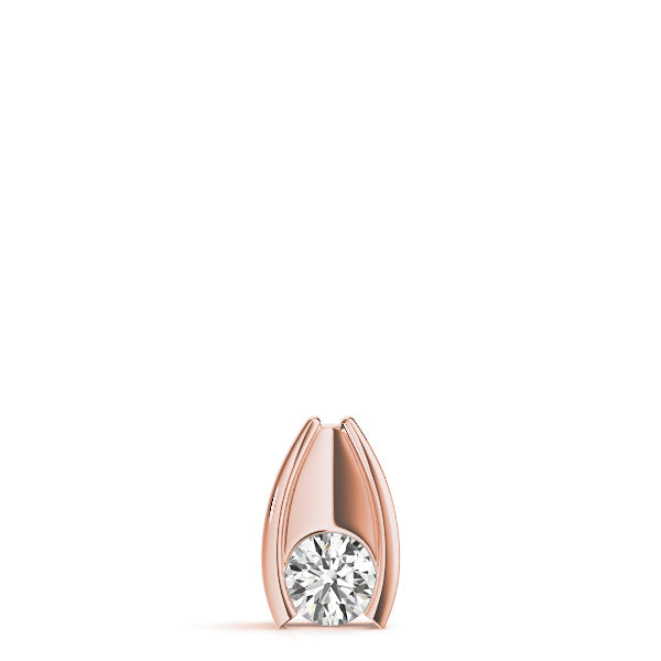 14K Rose Gold 1/3 ct tw Solitaire Diamond Pendant