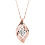 18K Rose Gold 1/3 ct tw Solitaire Diamond Pendant