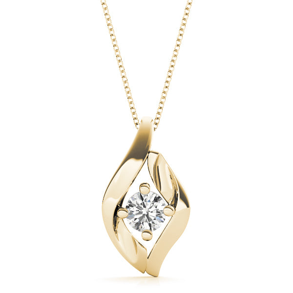 18K Yellow Gold 1/3 ct tw Solitaire Diamond Pendant