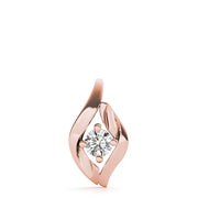 18K Rose Gold 1/3 ct tw Solitaire Diamond Pendant