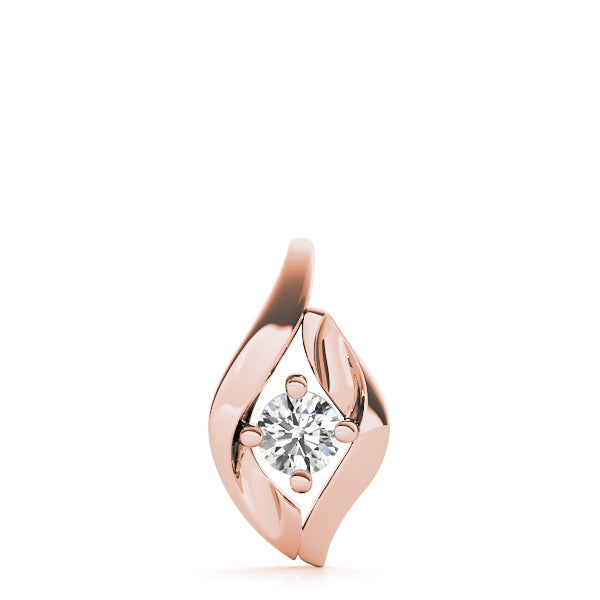 18K Rose Gold 1/3 ct tw Solitaire Diamond Pendant