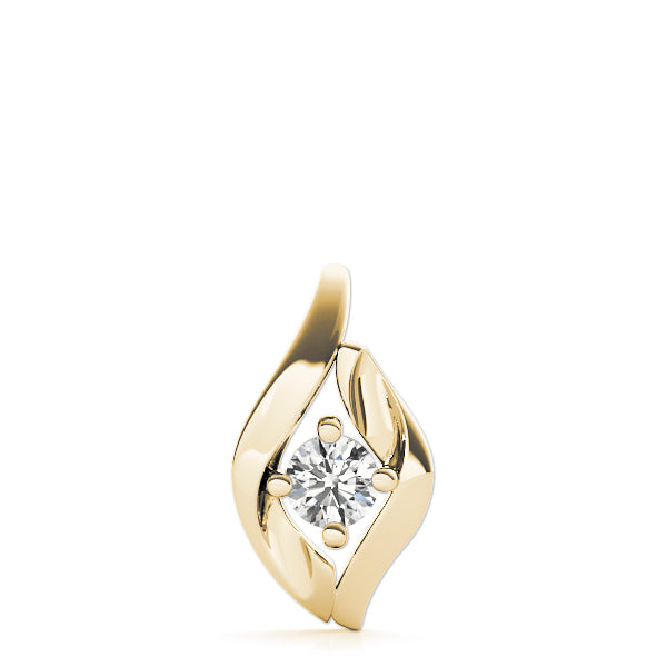 18K Yellow Gold 1/3 ct tw Solitaire Diamond Pendant