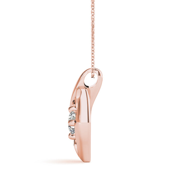 18K Rose Gold 1/3 ct tw Solitaire Diamond Pendant