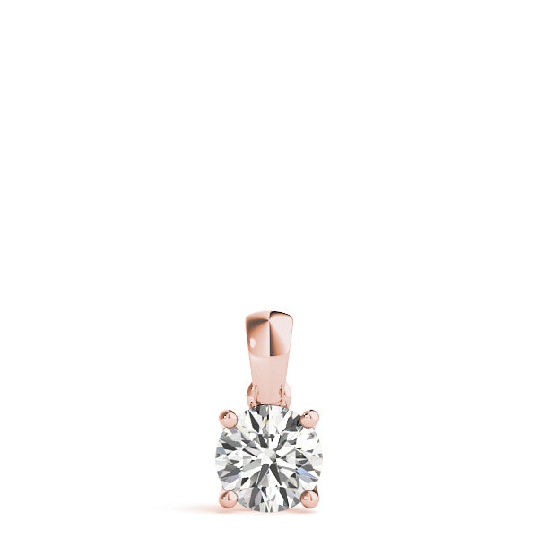 14K Rose Gold 1 ct tw Solitaire Diamond Pendant