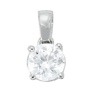 18K White Gold 1 ct tw Solitaire Diamond Pendant