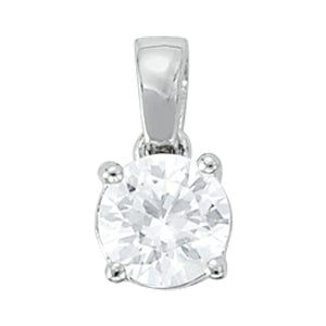 18K White Gold 1 ct tw Solitaire Diamond Pendant