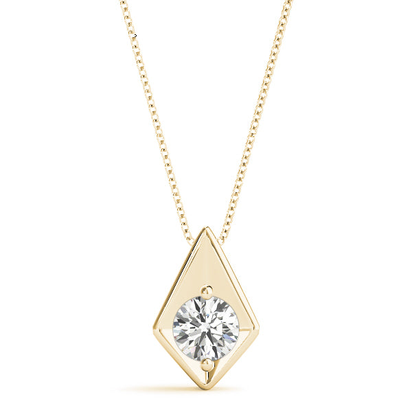18K Yellow Gold 1/2 ct tw Solitaire Diamond Pendant