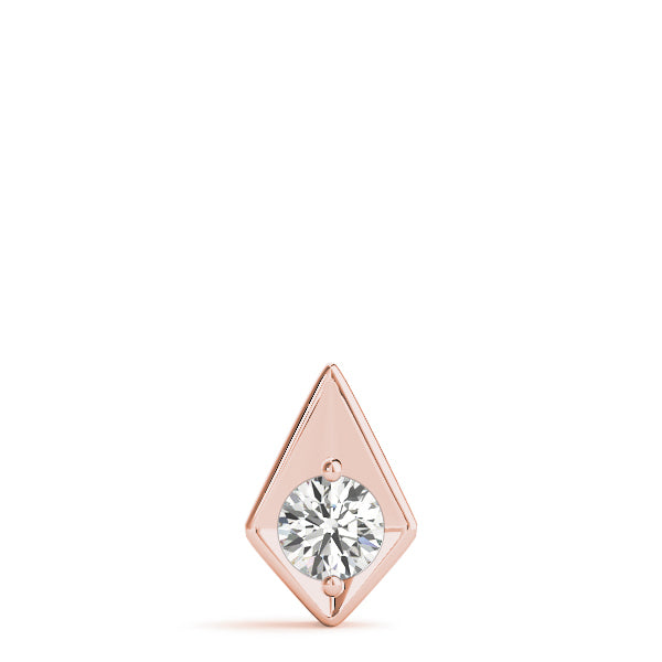 14K Rose Gold 1/2 ct tw Solitaire Diamond Pendant