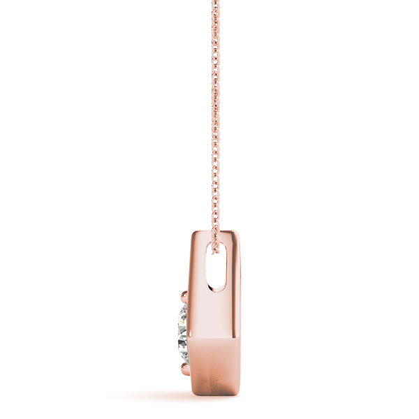 14K Rose Gold 1/2 ct tw Solitaire Diamond Pendant