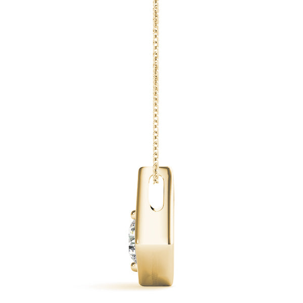 18K Yellow Gold 1/2 ct tw Solitaire Diamond Pendant