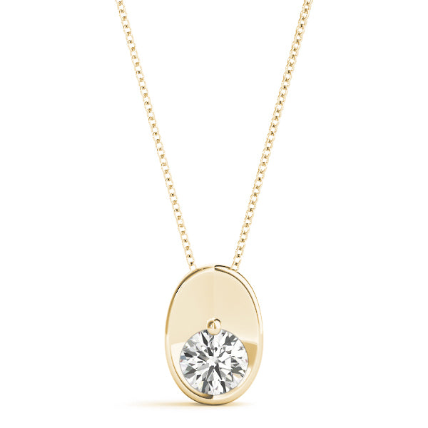 18K Yellow Gold 1/2 ct tw Solitaire Diamond Pendant