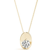 14K Yellow Gold Round Diamond Pendant
