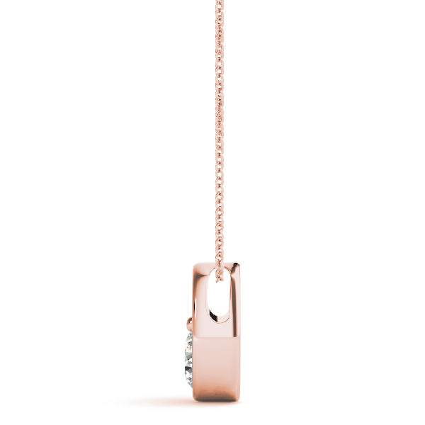 14K Rose Gold 1/2 ct tw Solitaire Diamond Pendant