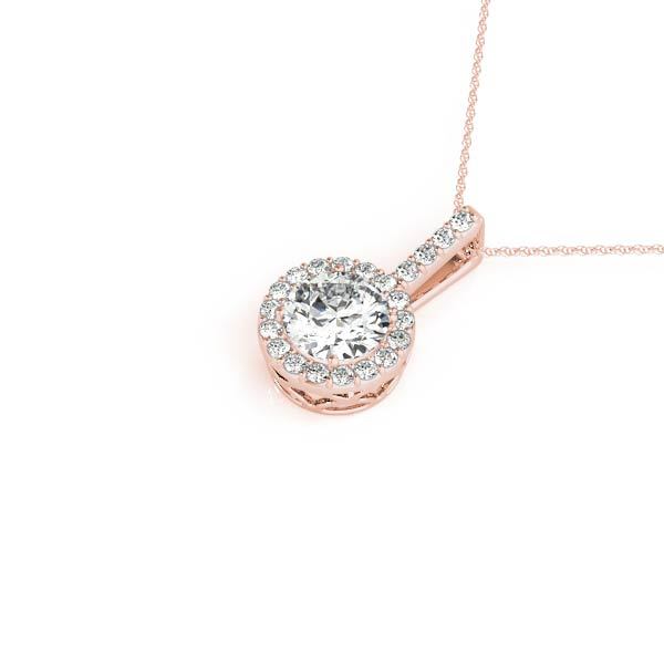 18K Rose Gold 3/8 ct tw Halo Diamond Pendant