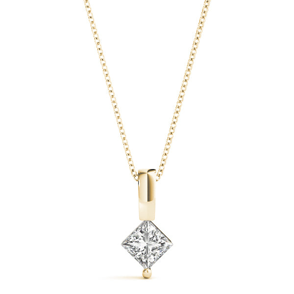 14K Yellow Gold 1/20 ct tw Solitaire Diamond Pendant