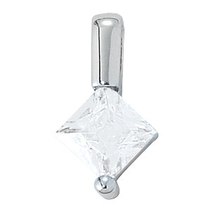 18K White Gold 1/20 ct tw Solitaire Diamond Pendant