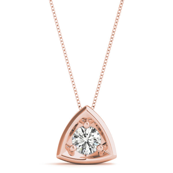 18K Rose Gold 1 ct tw Solitaire Diamond Pendant
