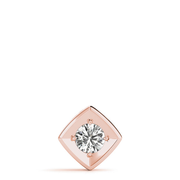 18K Rose Gold 1 ct tw Solitaire Diamond Pendant
