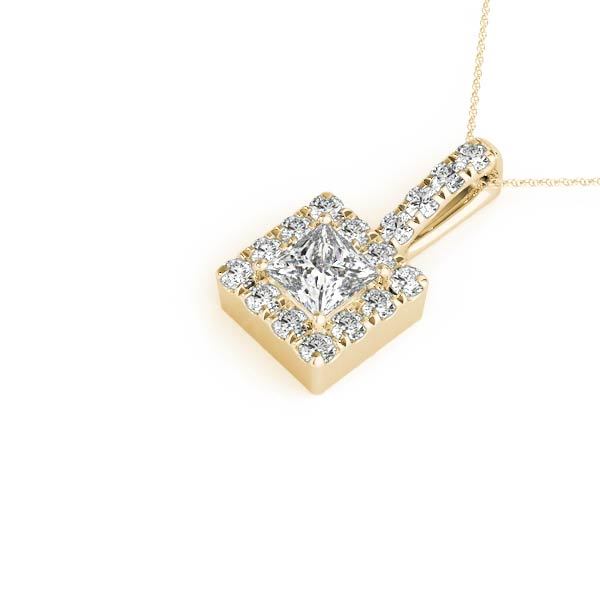 18K Yellow Gold 1 ct tw Halo Diamond Pendant