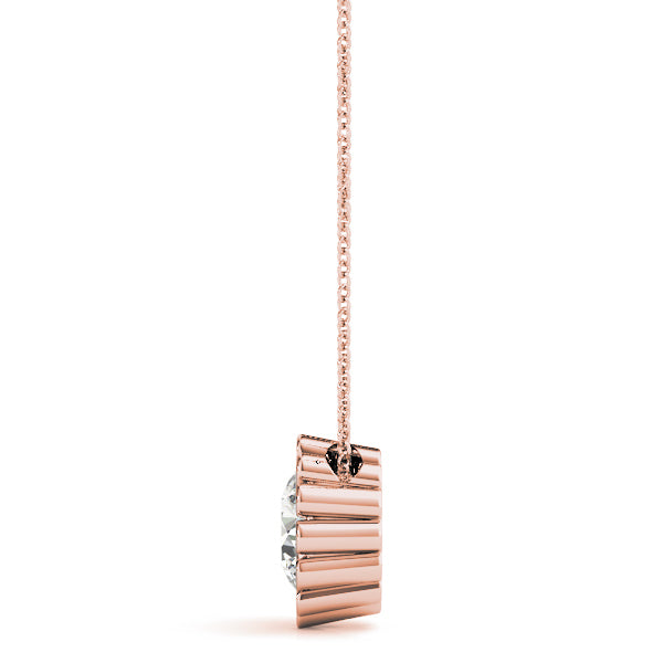 18K Rose Gold 1 ct tw Solitaire Diamond Pendant
