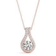 18K Rose Gold 1 1/6 ct tw Solitaire Diamond Pendant