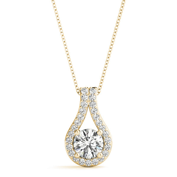 14K Yellow Gold 1 1/6 ct tw Solitaire Diamond Pendant