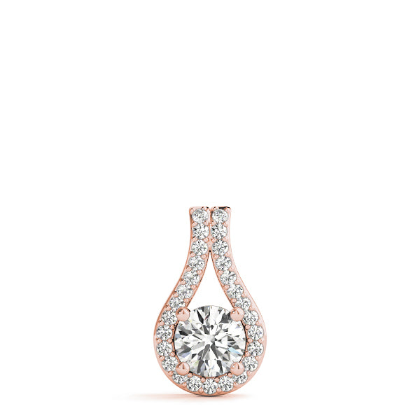 18K Rose Gold 1 1/6 ct tw Solitaire Diamond Pendant