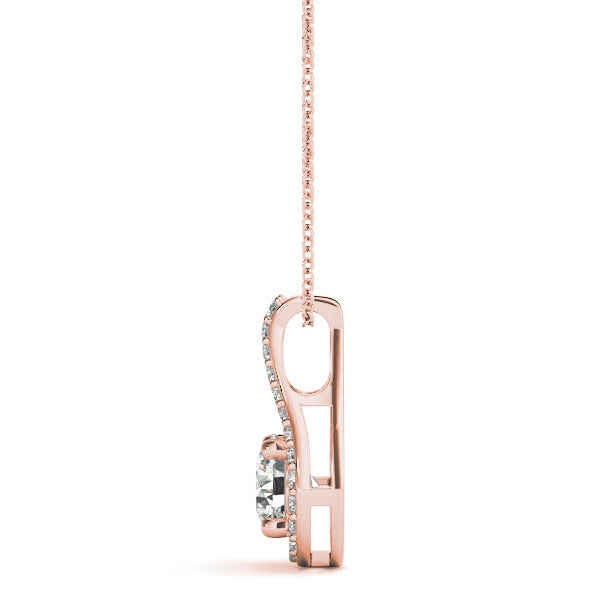 18K Rose Gold 1 1/6 ct tw Solitaire Diamond Pendant