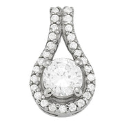 Platinum 1 1/6 ct tw Solitaire Diamond Pendant